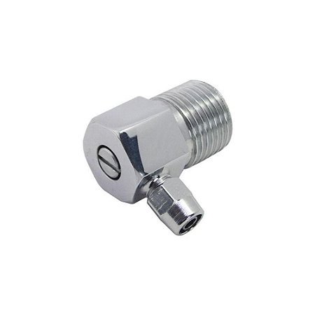 Niple 1/2 com saída para mangueira 1/4 com regulador de vazão