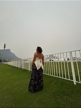 Calça Pantalona Faces Preto