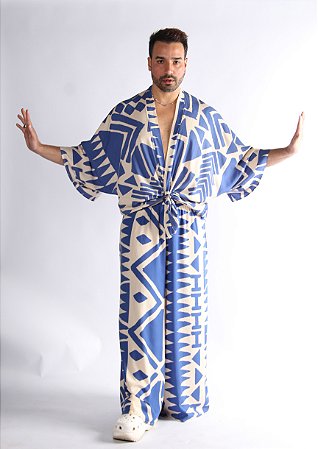 Kimono Eco Tribal Azul