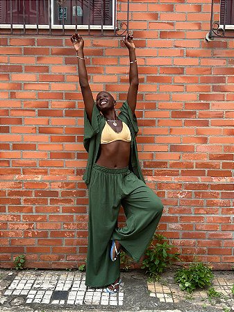 Calça Pantalona Verde Prisma