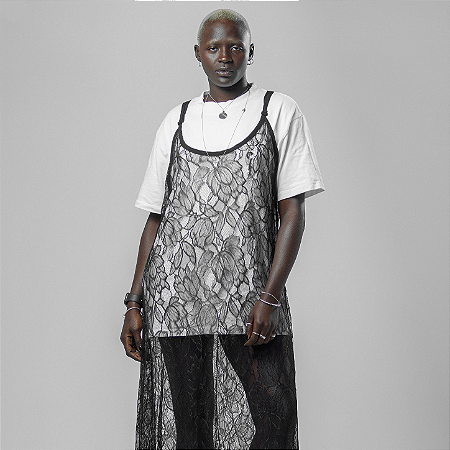 Vestido Longo Renda Preta Essência