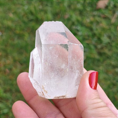 Ponta de Quartzo Cristal natural - base serrada