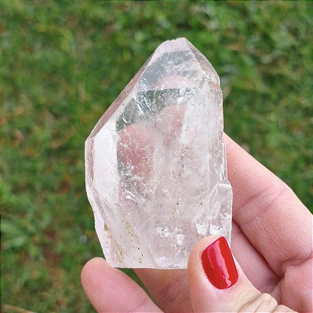 Ponta de Quartzo Cristal natural - base serrada