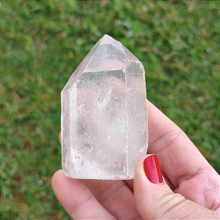 Ponta de Quartzo Cristal natural - base serrada