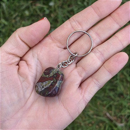 Chaveiro com Jaspe Sangue de Dragão Rolado