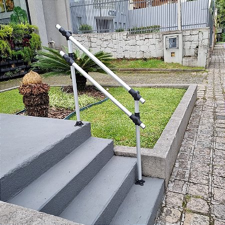 Corrimão Hasa Duplo em Aluminio Branco