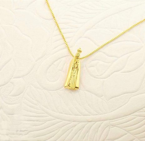 Pingente Nossa senhora Fátima banhado a ouro 18k com 10 milésimos