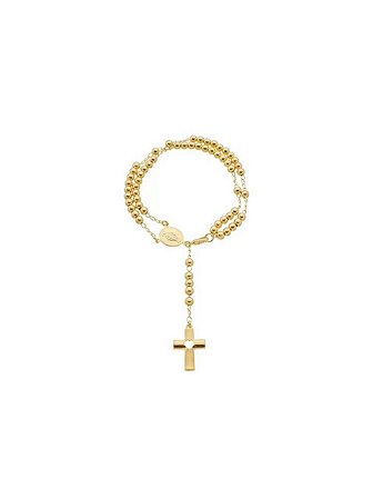 Pulseira Terço Dupla Nossa Senhora das Graças Lisa ou Pérolas