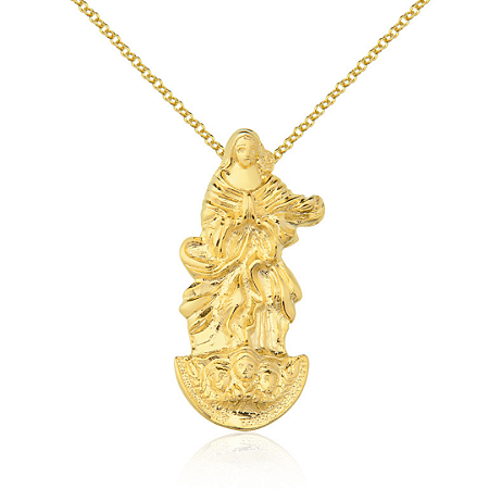 Pingente Nossa Senhora Conceição Grande banho de ouro amarelo