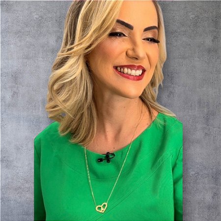 Pingente Coração de Nossa Senhora Aparecida Banho de Ouro Amarelo. Linha Jessica Fernandes