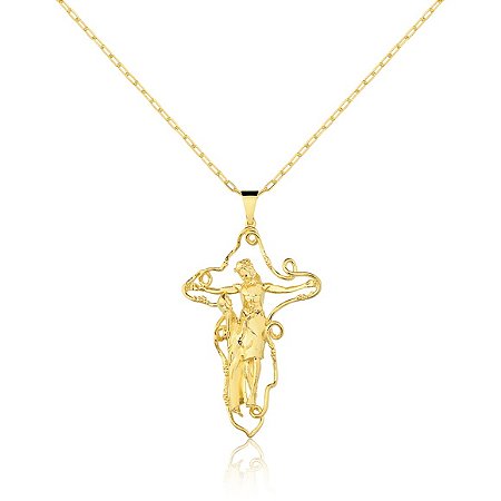 Cruz Da Unidade Exclusiva Banho De Ouro Amarelo