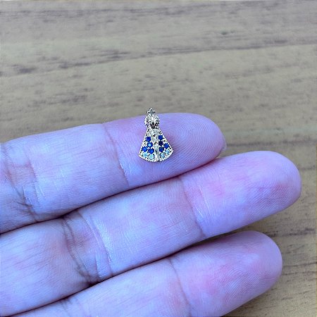 Pingente Micro Nossa Senhora Aparecida banhado a ouro 18k