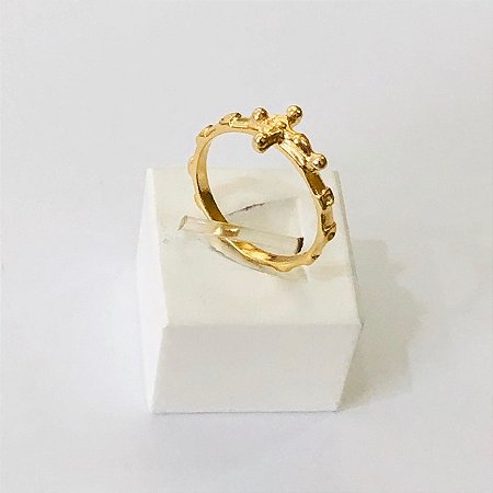 Lindo anel Cruz com a dezena do terço!! Banho de ouro amarelo