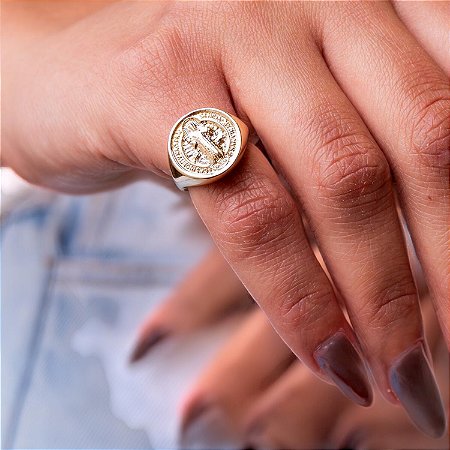 Anel São Bento, Banho de Ouro Amarelo