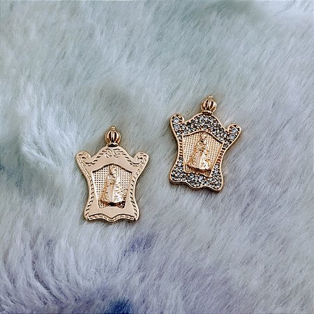 Pingente Berlinda Nossa Senhora Nazaré banhado a ouro