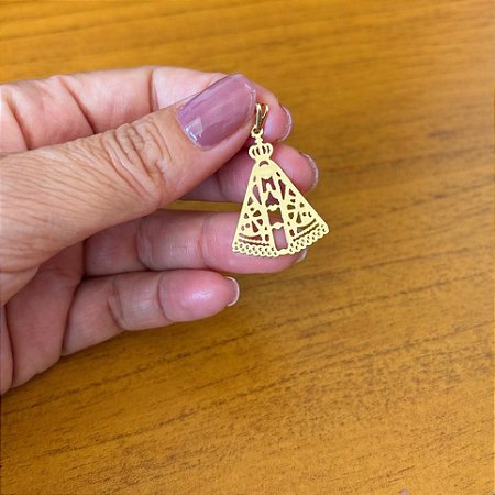 Pingente Nossa Senhora Aparecida banho de ouro amarelo