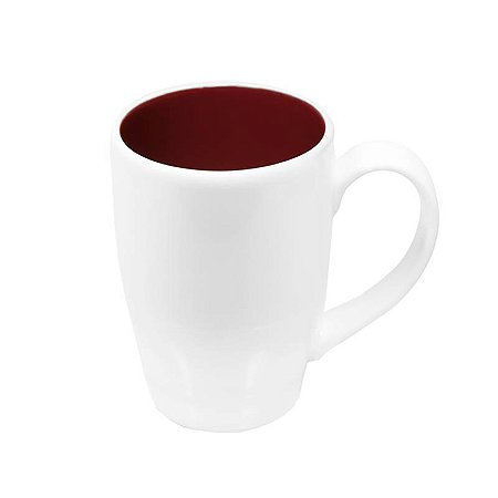 CANECA PORCELANA EM 2 CORES MAGENTA / BRANCO - 7 X 10,7 CM H - 300 ML  - LINHA SAMBA - SEM PÍRES