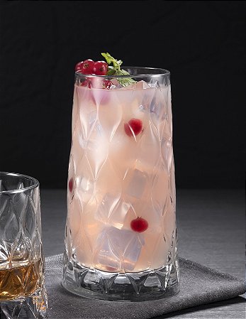 JOGO 6 COPOS VIDRO LONGDRINK 140 H X 76 DIAM MM - 355 ML - LINHA LEAFY
