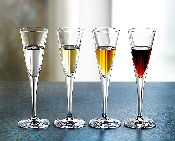 JOGO 6 TAÇAS CRISTAL VODKA / APERITIVO  - 166 H X 56 DIAM MM - 50 ML - LINHA BAR