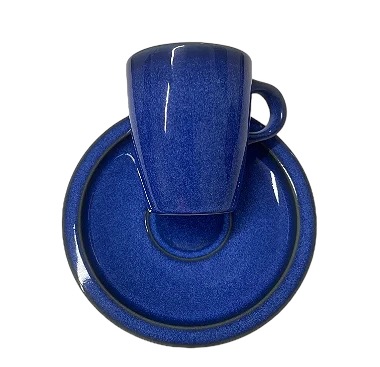 XÍCARA COM PIRES PORCELANA CAFÉ EXPRESSO - 5,8 X 6,9 H CM - 90 ML - LINHA EASE COR AZUL COBALTO