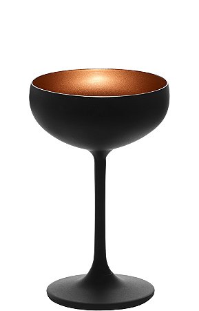 UNIDADE TAÇA CRISTAL COUPE COR PRETO e BRONZE FOSCO COQUETEL / CHAMPAGNE - 147 H MM - 230 ML - LINHA JIVE