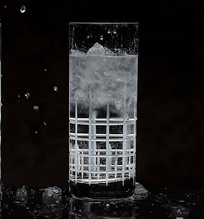 JOGO 6 COPOS CRISTAL LAPIDADO - 380 ML  - SUCO / DRINK - 155 H x 65,5 D MM - LINHA MANHATTAN