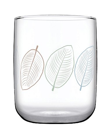 JOGO 6 COPOS VIDRO ÁGUA COM DECORAÇÃO - 88.5 H X 72 DIAM MM - 280 ML - LINHA ICONIC