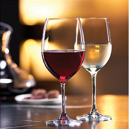 JOGO 6 TAÇAS CRISTAL VINHO TINTO / BRANCO - 224 H X 83 DIAM MM - 448 ML - LINHA CLASSIC LONG LIFE
