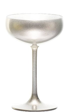 UNIDADE TAÇA CRISTAL COUPE COQUETEL / CHAMPAGNE - 147 H X 95 DIAM MM - 230 ML - COR PRATA FOSCO