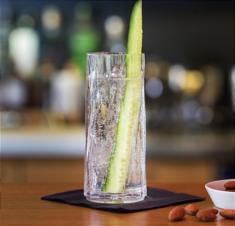 COPO POLICARBONATO EMPILHÁVEL INQUEBRÁVEL LONGDRINK TUBO - 14,9 CM H - 290 ML - COR TRANSP - LINHA CLUB 3