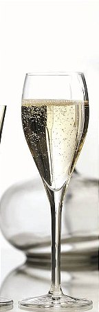 JOGO 6 TAÇAS CRISTAL CHAMPAGNE / ESPUMANTE - 193 H X 63 DIAM MM - 145 ML - LINHA CUVÉE