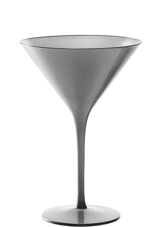 UNIDADE TAÇA CRISTAL MARTINI / COQUETEL - 172 H X 116 DIAM MM - 240 ML - PRATA FOSCO - LINHA ELEMENTS