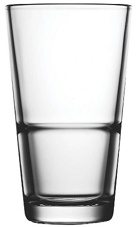 JOGO 6 COPOS VIDRO TEMPERADO EMPILHÁVEL LONGDRINK 128 H X 76 DIAM MM - 284 ML - LINHA GRANDE-S