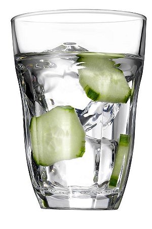 JOGO 6 COPOS VIDRO TEMPERADO ÁGUA / SUCO 105 H X 75 DIAM MM - 220 ML - LINHA BAROQUE