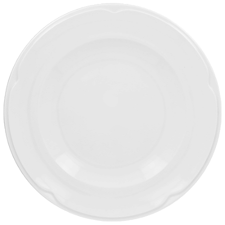 PRATO PORCELANA REDONDO RASO COM RELEVO - 21 CM - LINHA ANNA