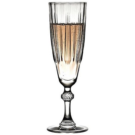 JOGO 6 TAÇAS VIDRO CHAMPAGNE 206 H X 68 DIAM MM - 170 ML - LINHA DIAMOND