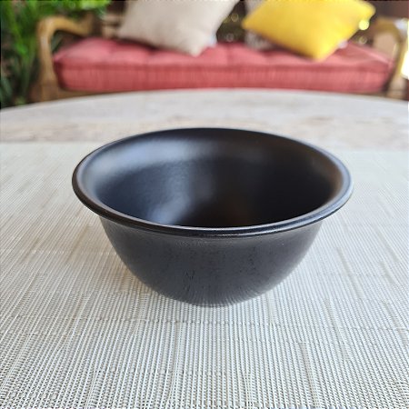 JG/ 2 TIGELAS / SALADEIRA PORCELANA - 16 X 7,5 CM H - 670 ML - COR PRETA - LINHA KARBON