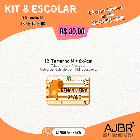 KIT ESCOLAR 08 - 18 ADESIVOS VINIL