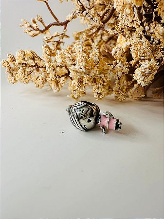 Berloque separador menina rosa