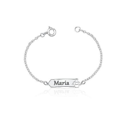 Pulseira personalizada chapa anjo com coração vazado