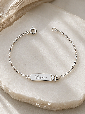 Pulseira personalizada chapa borboleta vazada