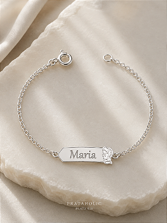 Pulseira personalizada chapa anjo ajoelhado vazado