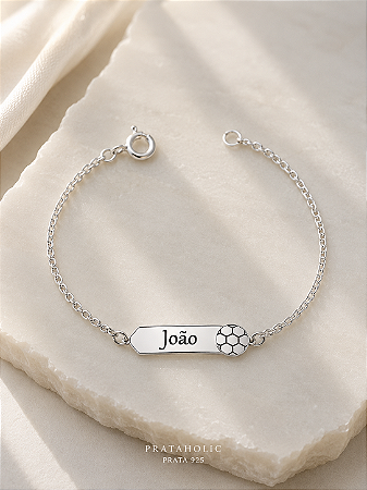 Pulseira personalizada chapa bola de futebol
