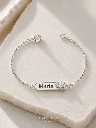 Pulseira personalizada chapa coroa vazada