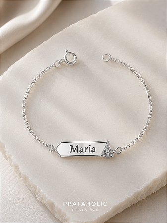 Pulseira personalizada chapa Nossa Senhora gravada