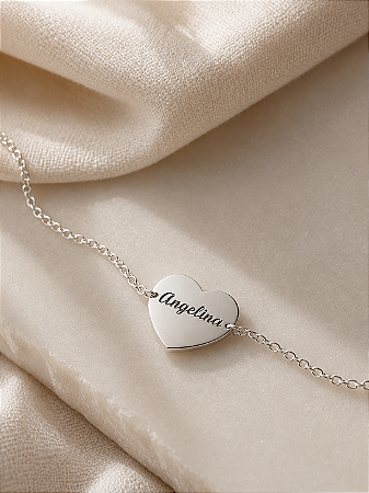 Pulseira personalizada coração fixo