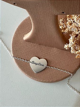 Pulseira personalizada coração fixo