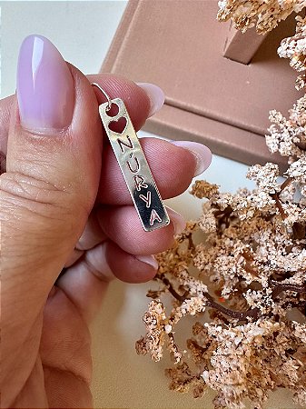 Pingente personalizado escrita vazada com coração