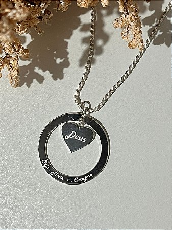 Pingente personalizado elo com coração