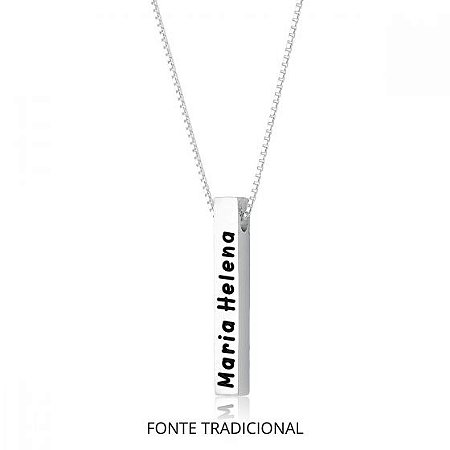 Colar personalizado barrinha 1 face gravada